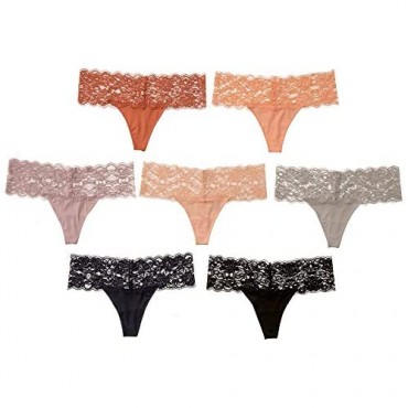 Alyce Intimates Women’s Lace Thong Pack of 7