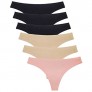 Barbra Lingerie Thongs Underwear for Women Small to Plus Size- 6Pack Seamless Sexy Thong Panties