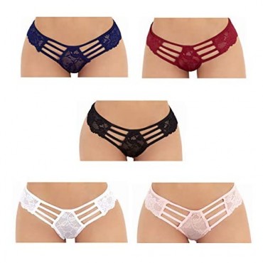 Besame Women Thong Lace Panties Lycra Spandex Underwear Lingerie 5 Pack