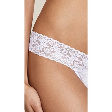 hanky panky Women's Petite Signature Lace Low Rise Thong White Thongs One Size