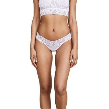 hanky panky Women's Petite Signature Lace Low Rise Thong White Thongs One Size