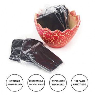 Lifesoft Pack of 100 Disposable Thong Panties Spay Tanning Wraps Individually Wrapped Black