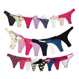 Livingtex 24 Pack Variety of Womens Underwear Pack T-Back Thong Bikini Hipster Briefs Cotton Lace Panties