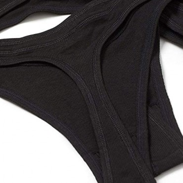 Livingtex 5 Pack Black Colored Assorted (Design) Women's Thong