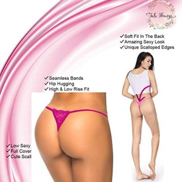 Low Rise Thongs Women's Sexy Lace Thong T Back Petite Cotton G-String Panties