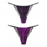 SilRiver Womens Silk Satin Thong Panties Lace G String Thong T Back Shiny Satin Underwear