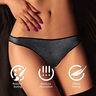 Thongs for Women Sexy，100% Cotton Thong Women Panties Sexy Thongs Breathable Cotton Black-Red-White Underwear 5 pack