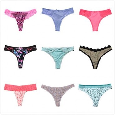 UWOCEKA Sexy Thongs for Women Varity of T-Backs Sexy Underwear 20 Pack of G Strings Lacy Undies Panties Tanga