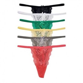 Vision Underwear 6-Pack Sexy Floral Lace G-String Thong Panties