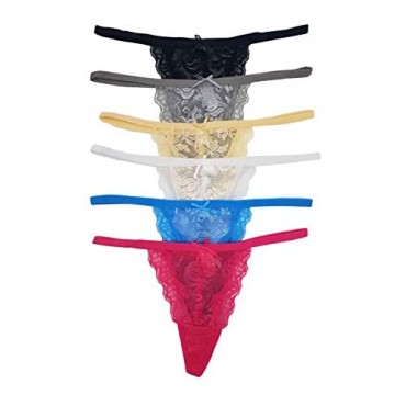 Vision Underwear 6-Pack Sexy Lace G-String Thong Panties