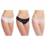 3-Pack Jenny Jen Allie Women's Cheeky Lace Panties Brazilian Bikini Underwear Briefs