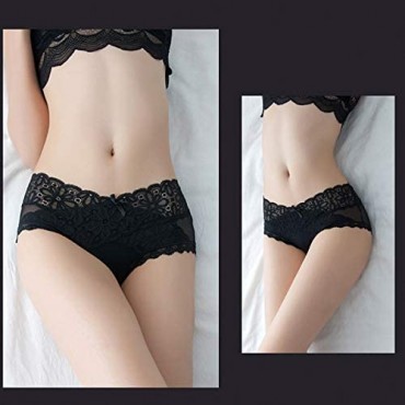 3 Pack Women's Sexy Bikini Comfy Panties Silky Underwear Lace Hipster Seamless Briefs