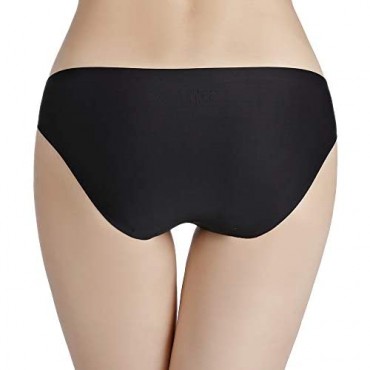 6Pack Seamless Underwear Invisible Bikini No Show Nylon Spandex Women Panties