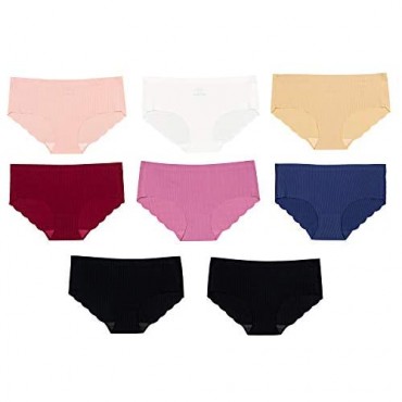 Alyce Ives Intimates Women’s Laser Cut No Show Invisible Bikini Hipster Panties Pack of 8