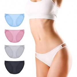 AntelopAir Underwear for Women Nylon Low Rise Women's Underwear Stretch String Bikini 5 Pack