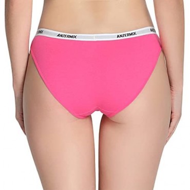 ANZERMIX Women's Breathable Comfort Cotton Bikini Panties Pack of 6