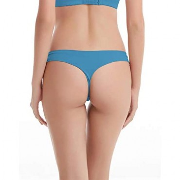 Areke Womens Seamless Thongs Underwear 6 Pack Nylon Spandex Cheeky Low Rise No Show Sexy Bikini Panties
