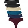 Areke Womens Seamless Thongs Underwear  6 Pack Nylon Spandex Cheeky Low Rise No Show Sexy Bikini Panties