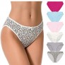 Curve Muse Womens 100% Cotton Bikini Briefs Mid Waist Underwear Panties-6 Pack