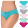 Curve Muse Womens Cotton Low-Rise Bikini Hipster Panties Underwear-6 Pack