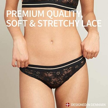 DANISH ENDURANCE Women’s Lace Bikini Panties 2 Pack Soft Comfortable Underwear Breathable Sexy & Stretchy