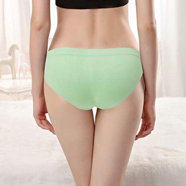 Dlala 6 Pack Womens Underwear Cotton Bikini Panties Seamless Underwear Soft Stretch Cheekini Hipster Briefs