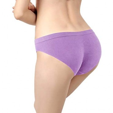Dlala 7 Pack Womens Underwear Cotton Bikini Panties Seamless Underwear Soft Stretch Cheekini Hipster Briefs