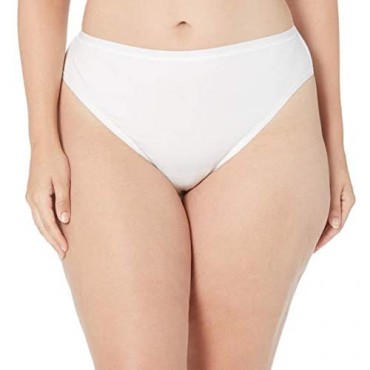 Essentials Women's Plus-Size 6-Pack Hi-Cut Cotton Stretch Bikini Underwear