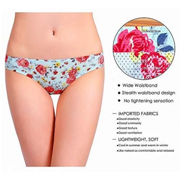KATCOCO Sexy Floral Seamless Underwear Invisible Bikini No Show Women Panties