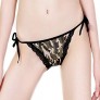 Lace Side Tie Thong Bikini Panties For Women Adjustable G-String Underwear Hipster Briefs