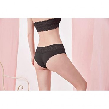 Lacy Studio Women Soft Stretch Sexy Hipster Bikini Panties Underwear with Lace
