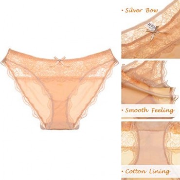 LEVAO Womens Lace Underwear Cheeky Sexy Panties Seamless Lingerie Bikini Pack of 6