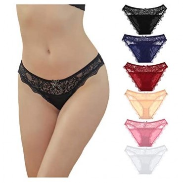 LEVAO Womens Lace Underwear Cheeky Sexy Panties Seamless Lingerie Bikini Pack of 6