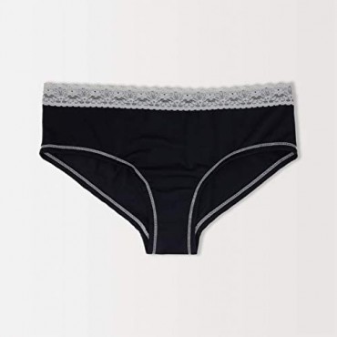 Sexy Basics Women’s Bikini Brief Lace Panties | Ultra-Smooth Micro Fiber Nylon Spandex Hi Cut Bikinis-Pack of 10
