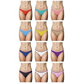 Sexy Basics Women’s Cotton Stretch Bikini Panty- Pack of 12
