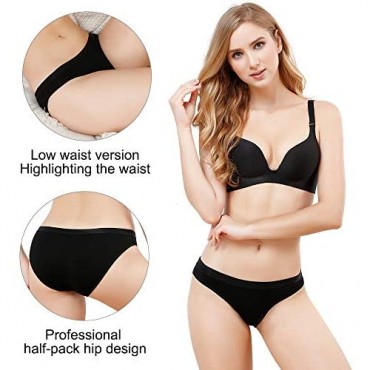 SPFAS Women's 4 Pack Cotton Bikini Panties Hipster Panties Soft Comfort Underwear
