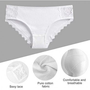Women Panties Mid-Waist Ladies Sexy Lace Brief Cotton Seamless Underwear Bikini