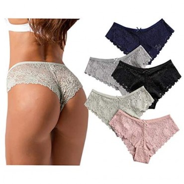 Womens Bikini Panties Underwear Lace women briefs for women pack Hipster Seamless Sexy Hi Cuts Half Back Coverage Panties …