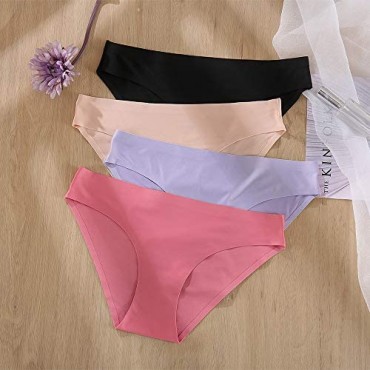 Women's Seamless Bikini Panties No Show Strech Underwear 6 Pack