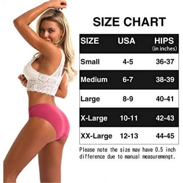 Women's Seamless Hipsters Underwear No show Full Coverage Bikini Panties Breathable Stretch Briefs 5 Pack