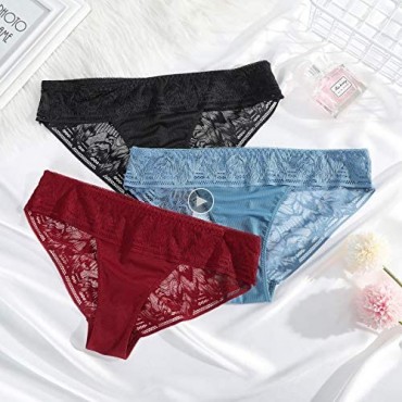 Womens Underwear Lace Sexy Bikini Invisible Seamless Panties Hipster Panty Pack of 6 by Aijolen