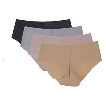 4Pack Women's No Show Hipster Invisible Laser Cut Panty