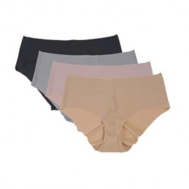 4Pack Women's No Show Hipster Invisible Laser Cut Panty