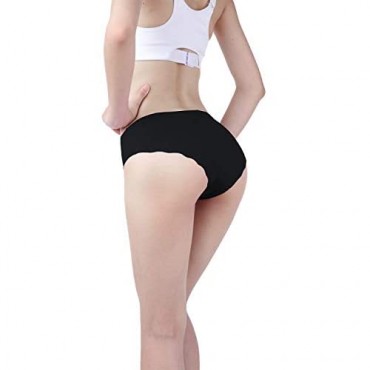 5 Pack of Women's Invisible Seamless Hipster Panties Mid-Rise No Show Laser Cut Brief Underwear