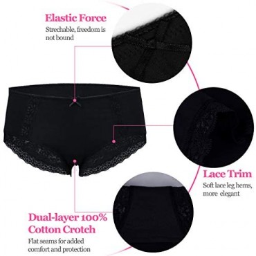 ADOVAKKER Women's Underwear Cotton Lady Full Briefs Midium Waist Hipster Panties Multipack
