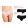 CATHERINE MALANDRINO Women's 6-Pack Seamless Lace Underwear Hipster Panties   Black/White/Pink