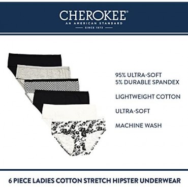 CHEROKEE Cherokee 6 Piece Ladies Cotton Stretch Brief Underwear Underwear