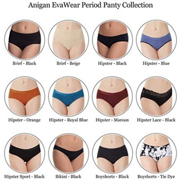 EvaWear Teen’s Period Panties Menstrual Heavy Flow Postpartum Underwear Leakproof Hipster for Teens Various Pack