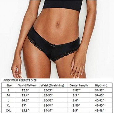 Gefyvuxrm Womens Cheeky Lingerie Underwear Lace Trim Panties Sexy Hipster 5 Pack