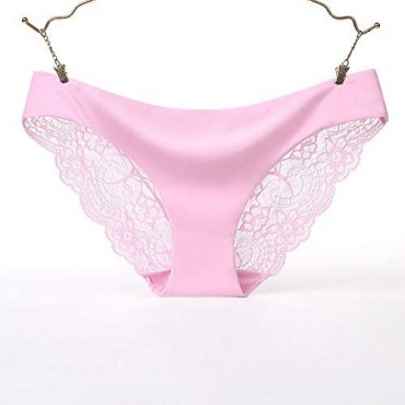 Kathsofy Women's Sexy Lace Ice Silk Cheeky Panties Low-Rise Crotch Underwear(Asian Size)
